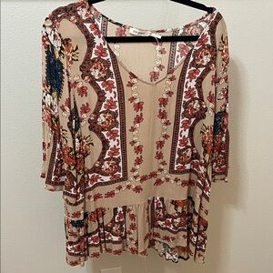 Blu Pepper Multicolor Floral Blouse